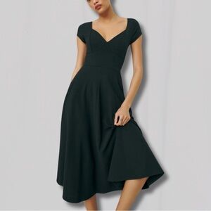 Reformation Black Midi Dress